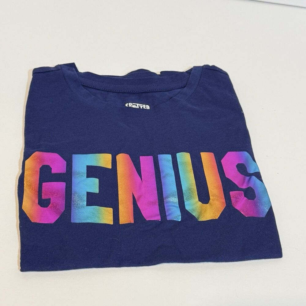 Spotted Zebra Girls Genius Short-Sleeve T-Shirts Crew Neck Top Blue Size M -8 - Picture 4 of 9